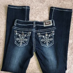 MissChic blue denim w distress and light stitching